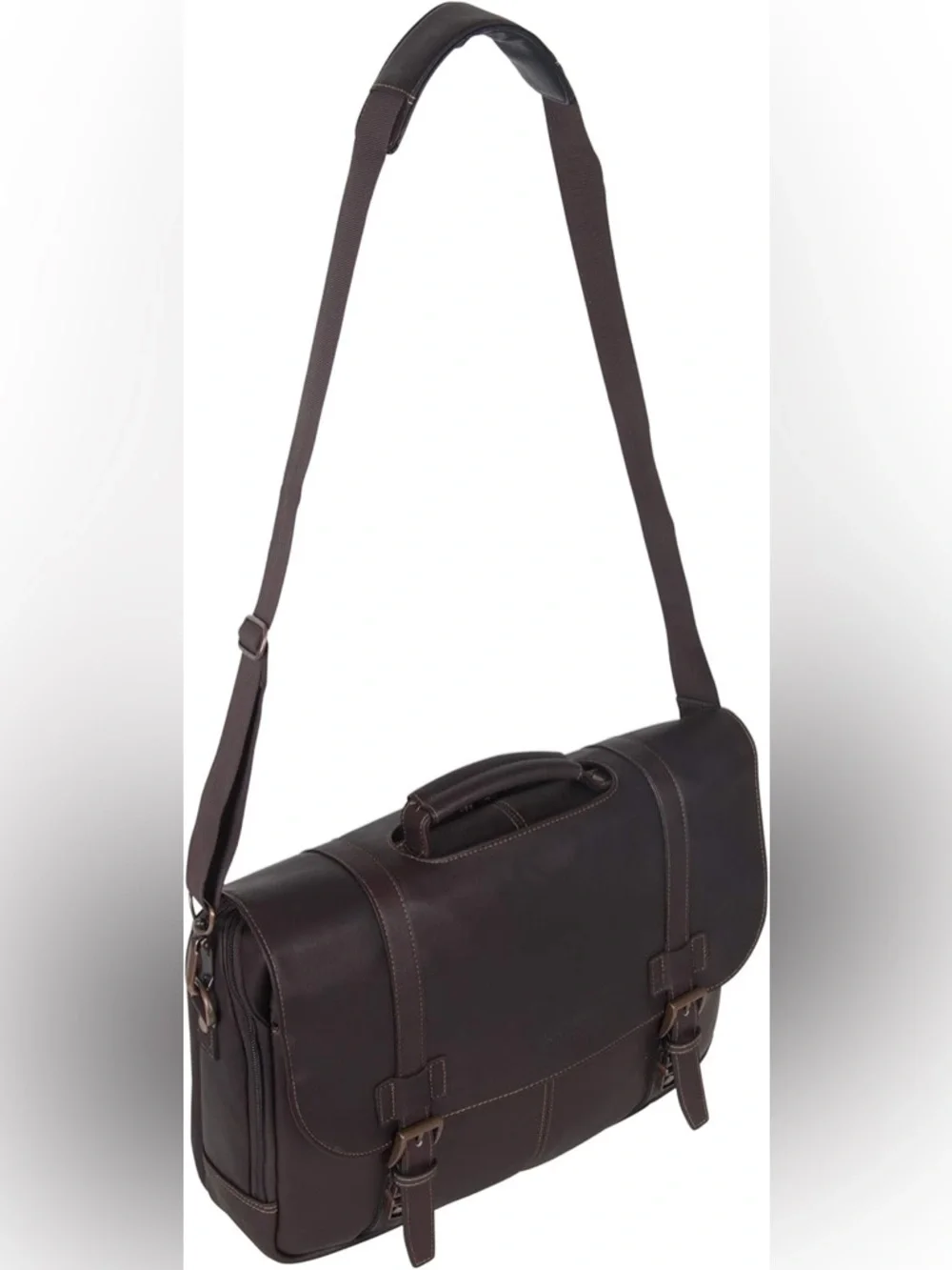 Kenneth Cole Chocolate Brown Leather Messenger Satchel